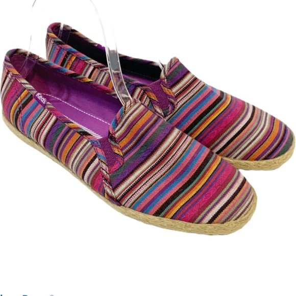 Keds Rainbow Jute Canvas Slip On Sneakers Size 8.5 - Picture 6 of 6